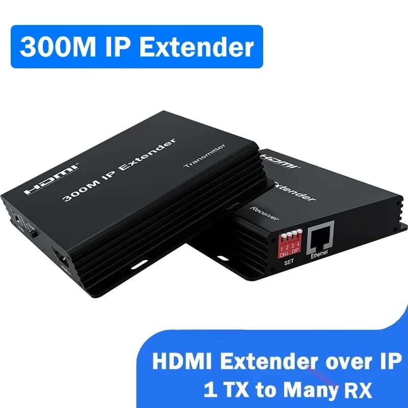 Extender IP HDMI on single UTP cable Rj45 Cat5e/6 to 300M 1080P HDMI Video Extender Support from 1 TX to many RX via network switch