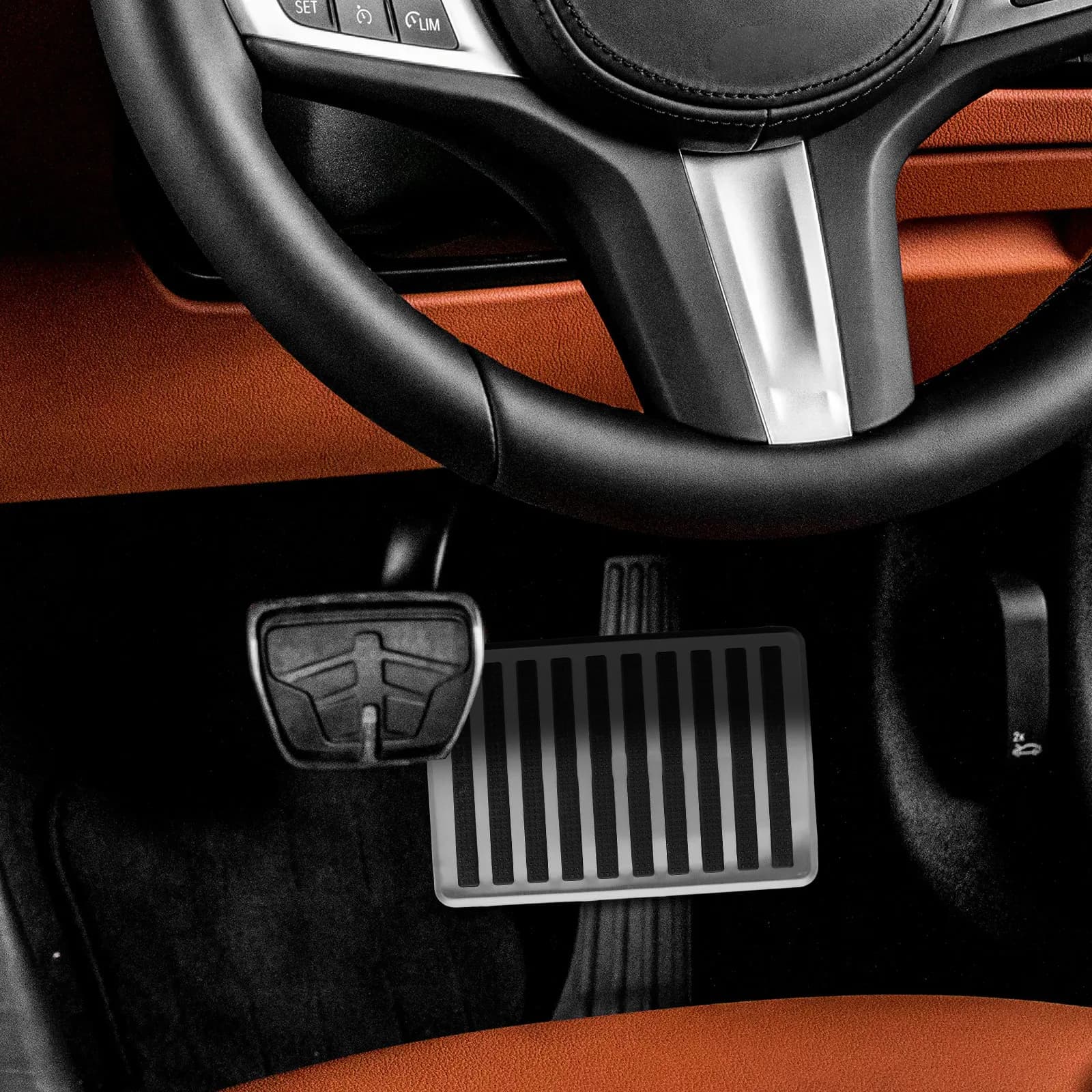 Pvc and Stainless Steel Auto Pedal, Anti-slip Plate for Carpet, Brake, Friction, Poggiapiedi, Interior Car Accessories Vehicle