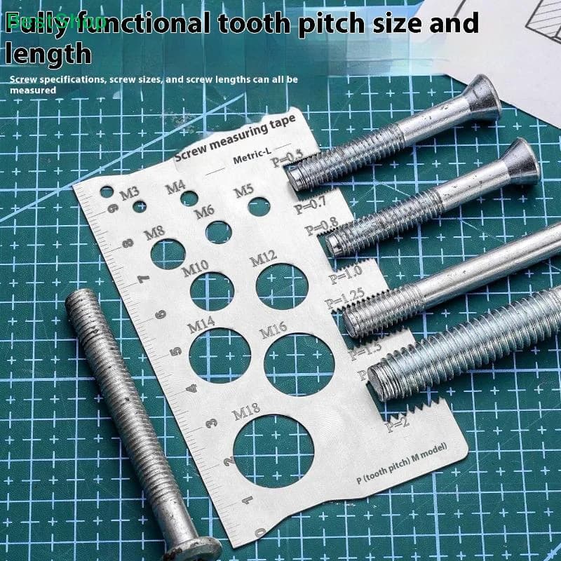 〔R〕Screw Thread Pitch Gauge Ruler Measuring Tool Bolt Nut Metric Machining Threads Screw Cutting Gauge Angle Model Measuring