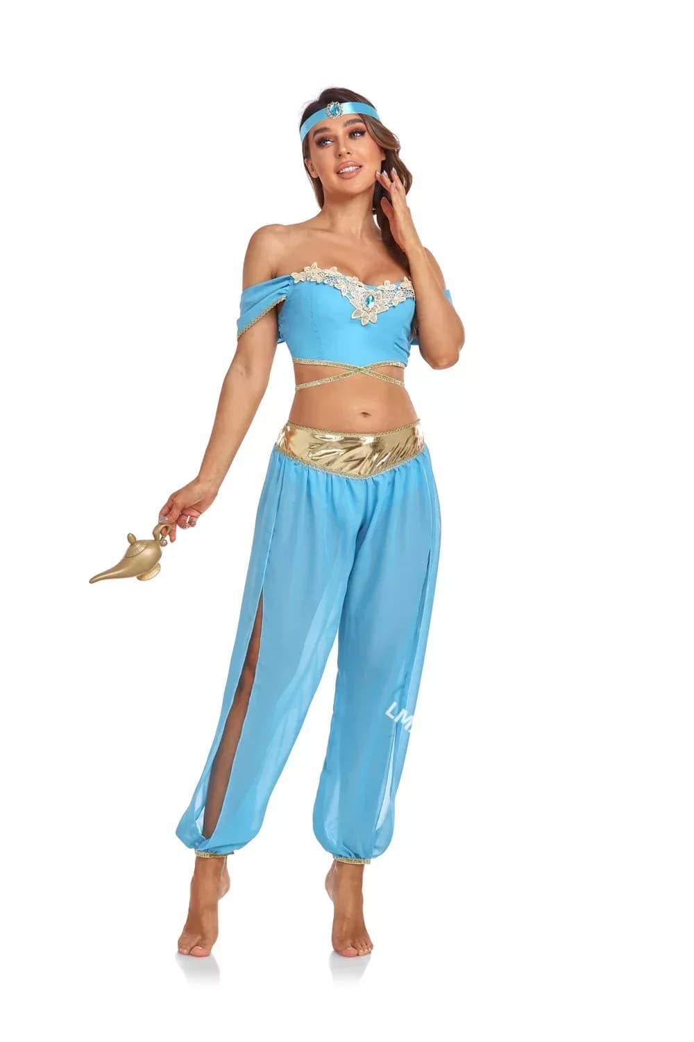 Costume cosplay di Halloween per donne adulte Aladin e la lampada magica Jasmine Princess
