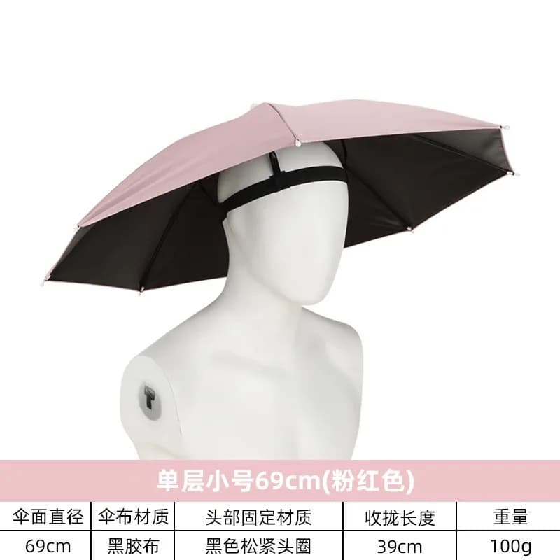 Cappello ombrello pieghevole da esterno Cappello anti-pioggia anti-sole Copricapo da sole Pesca Golf Ciclismo Escursionismo Campeggio Ombrello Ombra Cappello