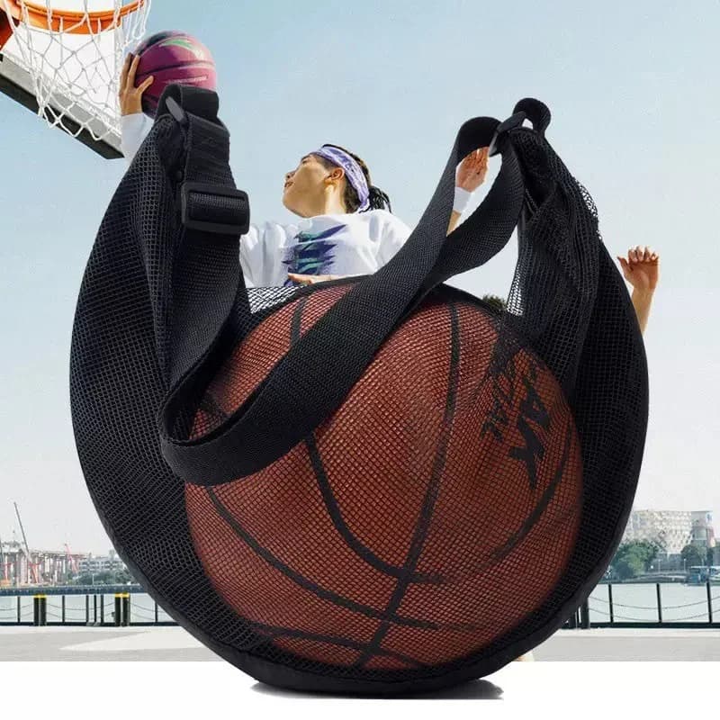 Borsa Portatile per Pallacanestro, Pallavolo e Calcio, Borsa a Tracolla per Attrezzature Sportive all'Aperto, Borsa a Rete per Palloni