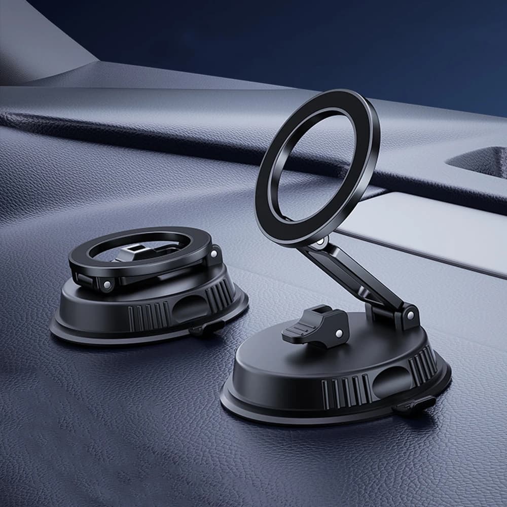 Supporto magnetico per telefono cellulare per auto Magsafe, staffa pieghevole rotante per navigazione per auto con ventosa sottovuoto