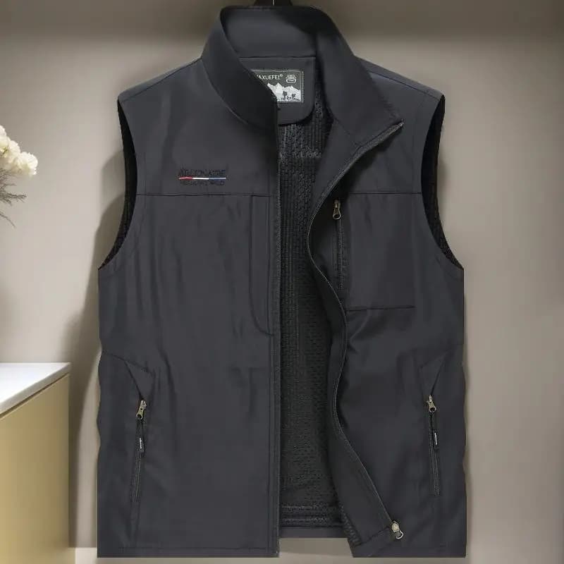 Men's Outdoor Multi-pocket Mesh Lining Vest Spring Fall Breathable Quick-dry Fishing Photography Sleeveless Jacket