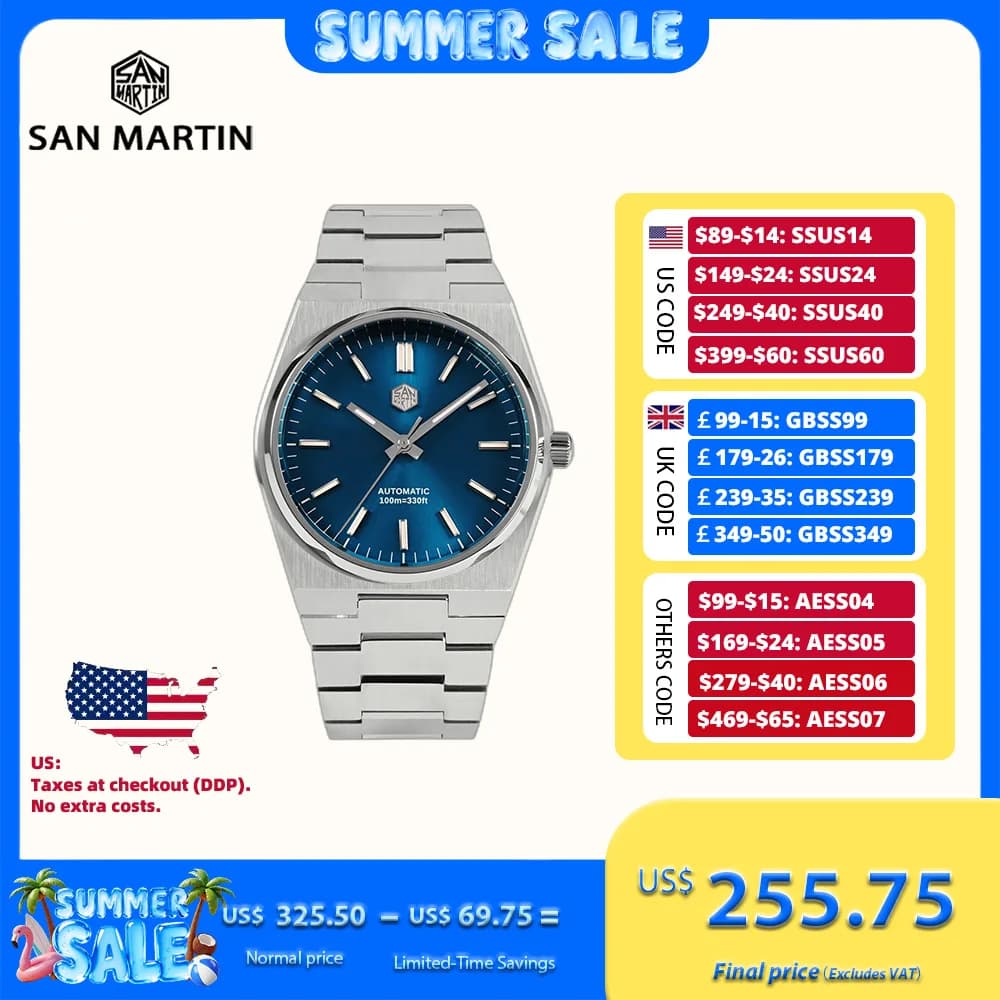 San Martin 40mm Miyota 9015 Orologi meccanici Orologio da polso impermeabile per uomo Lusso BGW-9 Luminoso impermeabile 10Bar SN0023
