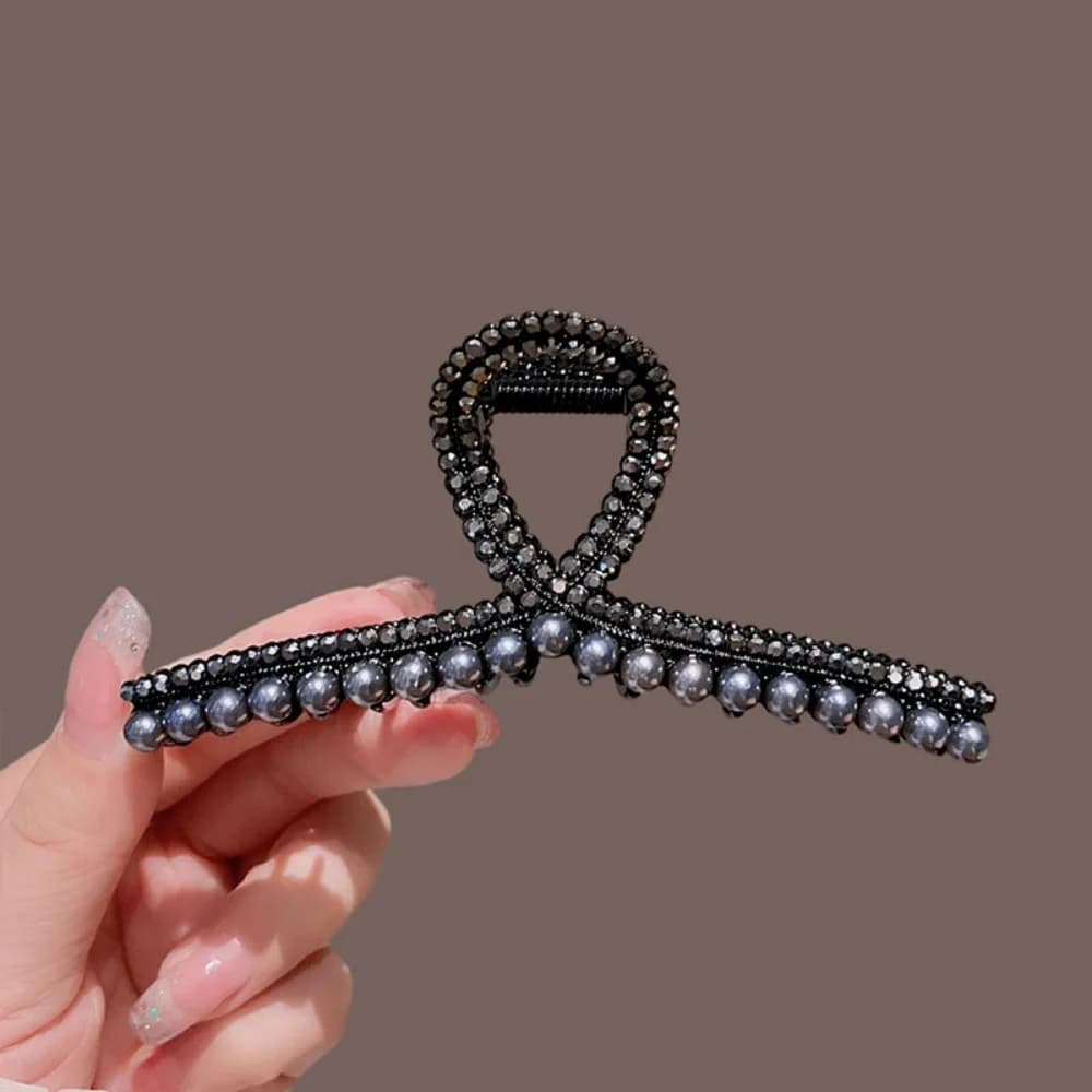 Fermagli per capelli con fiore in metallo Fermagli per coda di cavallo per donna Forcine nere Accessori per capelli per ragazza