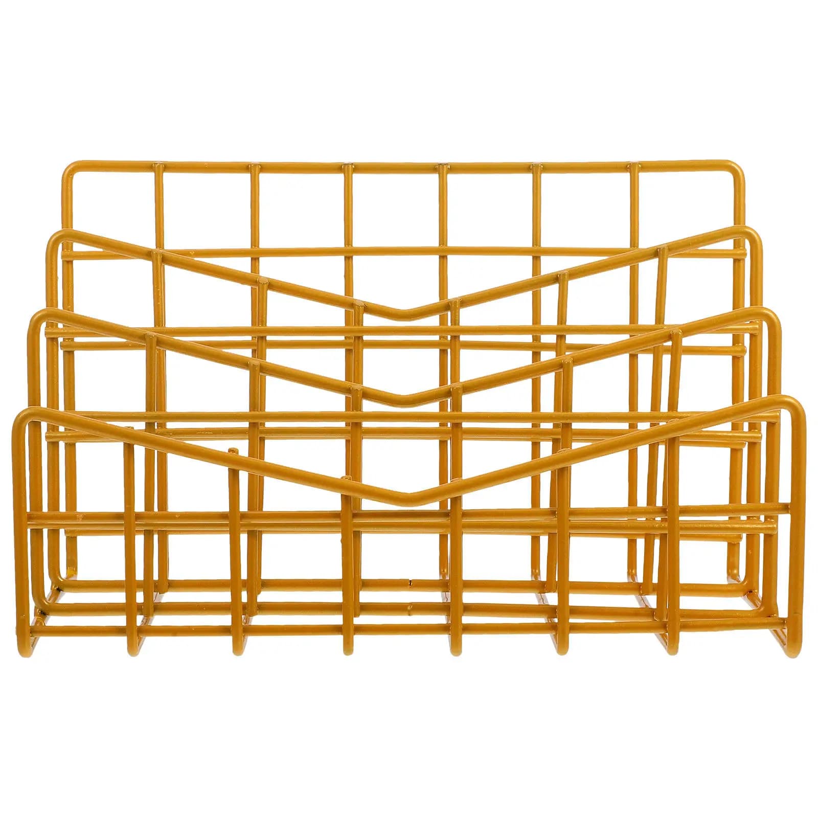 1Pcs Electroplated Metal Storage Rack Exquisite Smooth Surface Book Holder Magazine Organizer Creative Classification Shelf