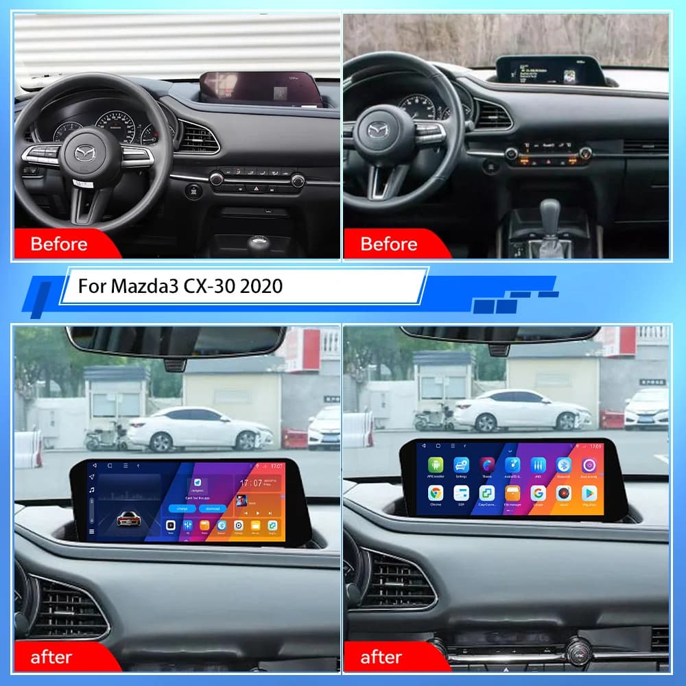 Qualcommte Schermo Android Automotive Lettore Multimediale Per Mazda3 CX-30 2020 GPS Radio StereoCarplay Refit BT Aggiornamento
