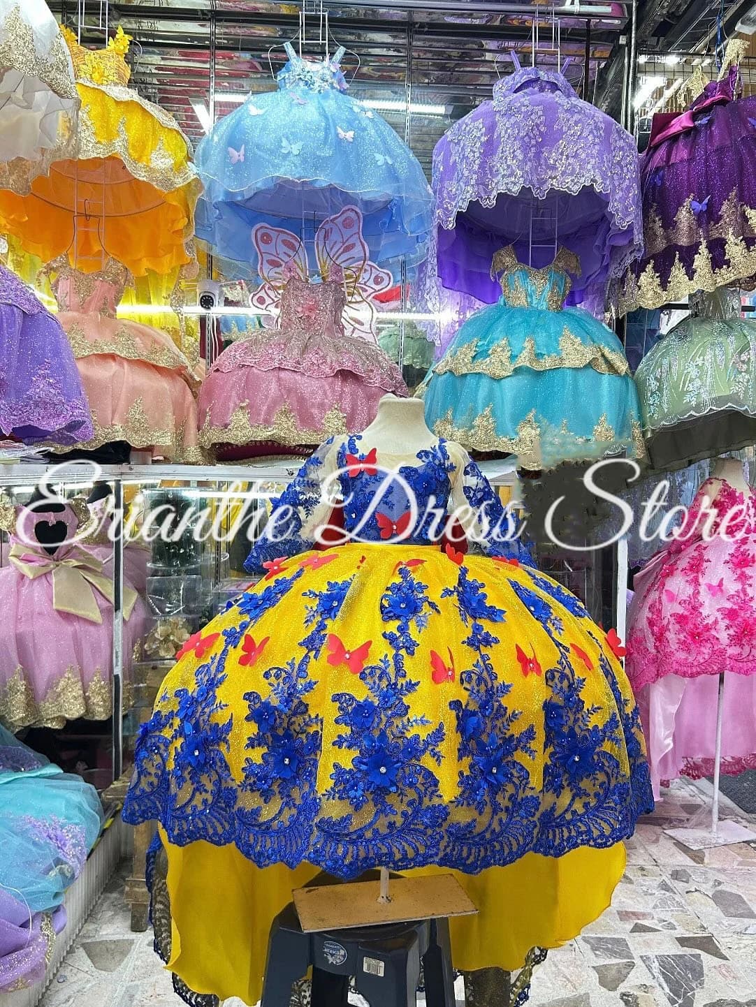 Elegante abito da ragazza di fiore con applique a farfalla 3D per abiti da ballo per prima comunione in tulle per bambini, festa di compleanno, personalizzati