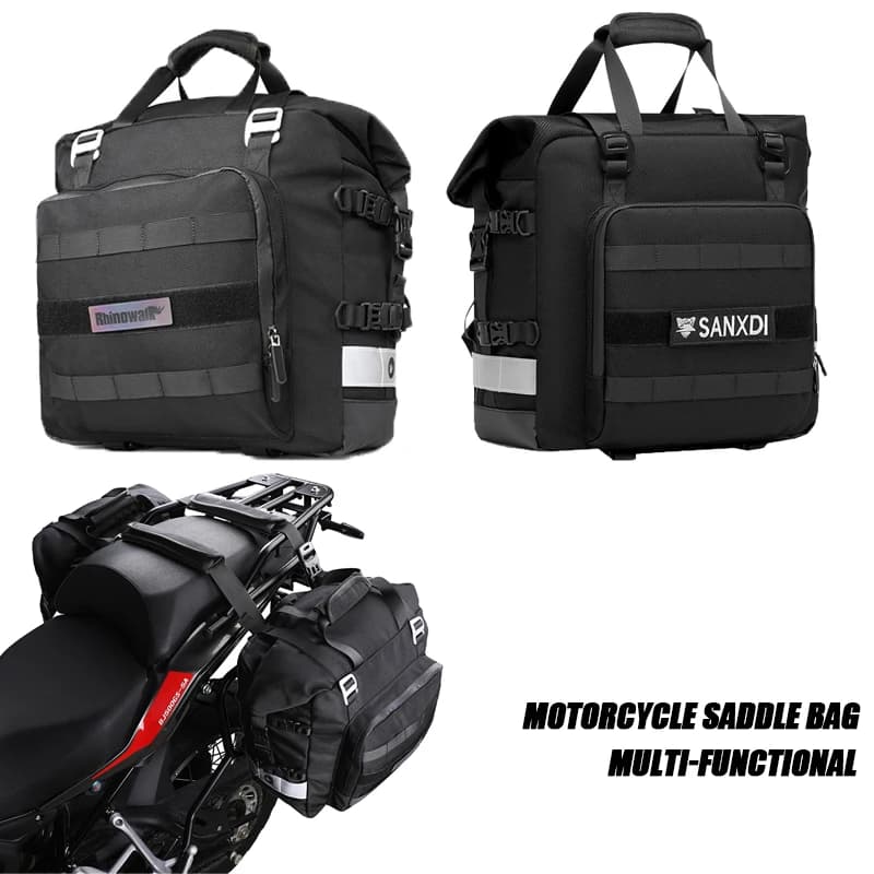 Motorcycle Saddlebag Universal Side Bag For BMW R1200GS ADV KAWASAKI YAMAHA Honda Suzuki Travel Motorbike Luggage Rear Seat Bag