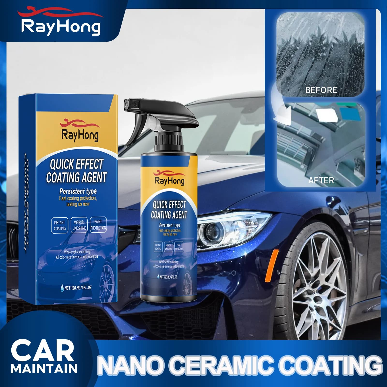 Spray per rivestimento ceramico per auto Nano sigillante Spray per dettagli rapidi per dettagli auto con cera per rivestimento lucida alternativa 120ml