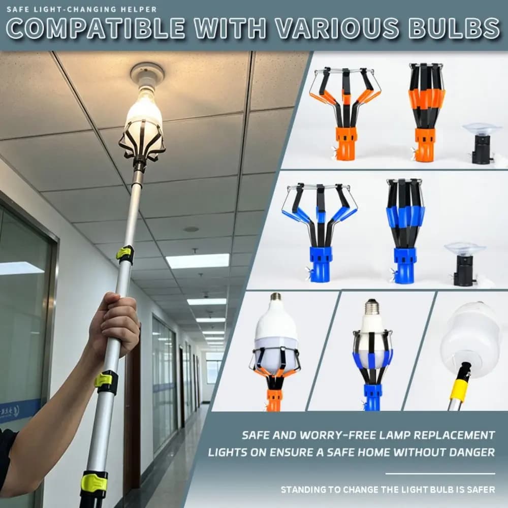 Professional Light Bulb Changer Aluminum alloy Telescopic Rod Extension Pole Light Bulb Changing Tool