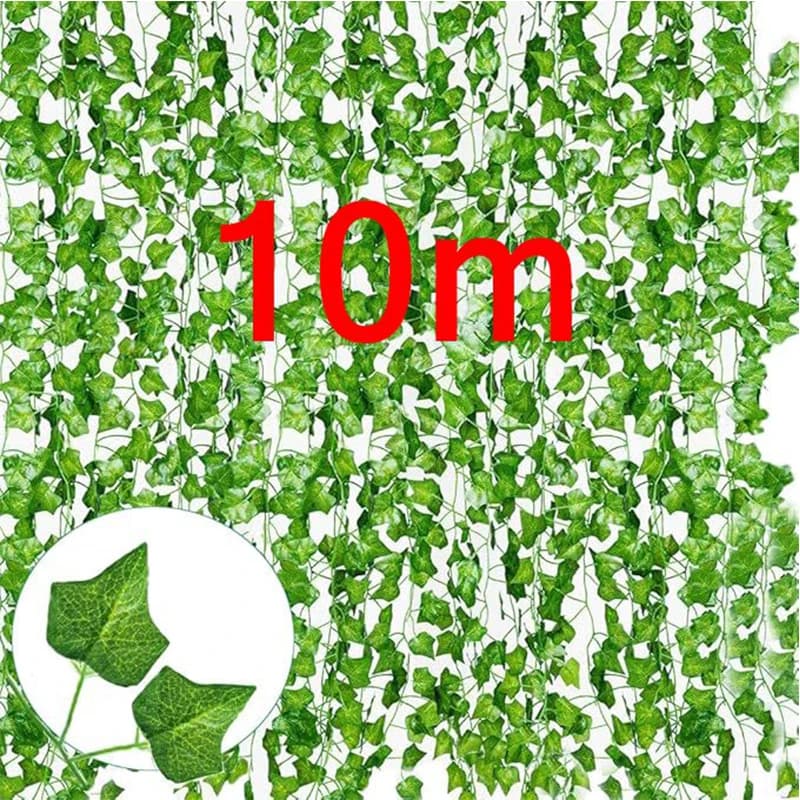 2/4//6/8/10M Silk leaves False Creeper Green leaves Edera Screw string for home Wedding Hanging Garland Artificial plants Decoration