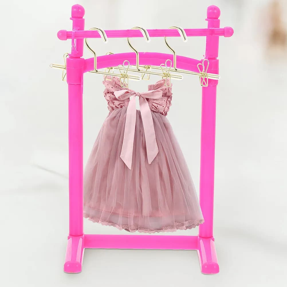 6 appendiabiti mini per guardaroba in miniatura, organizer per vestiti per cameretta bambini
