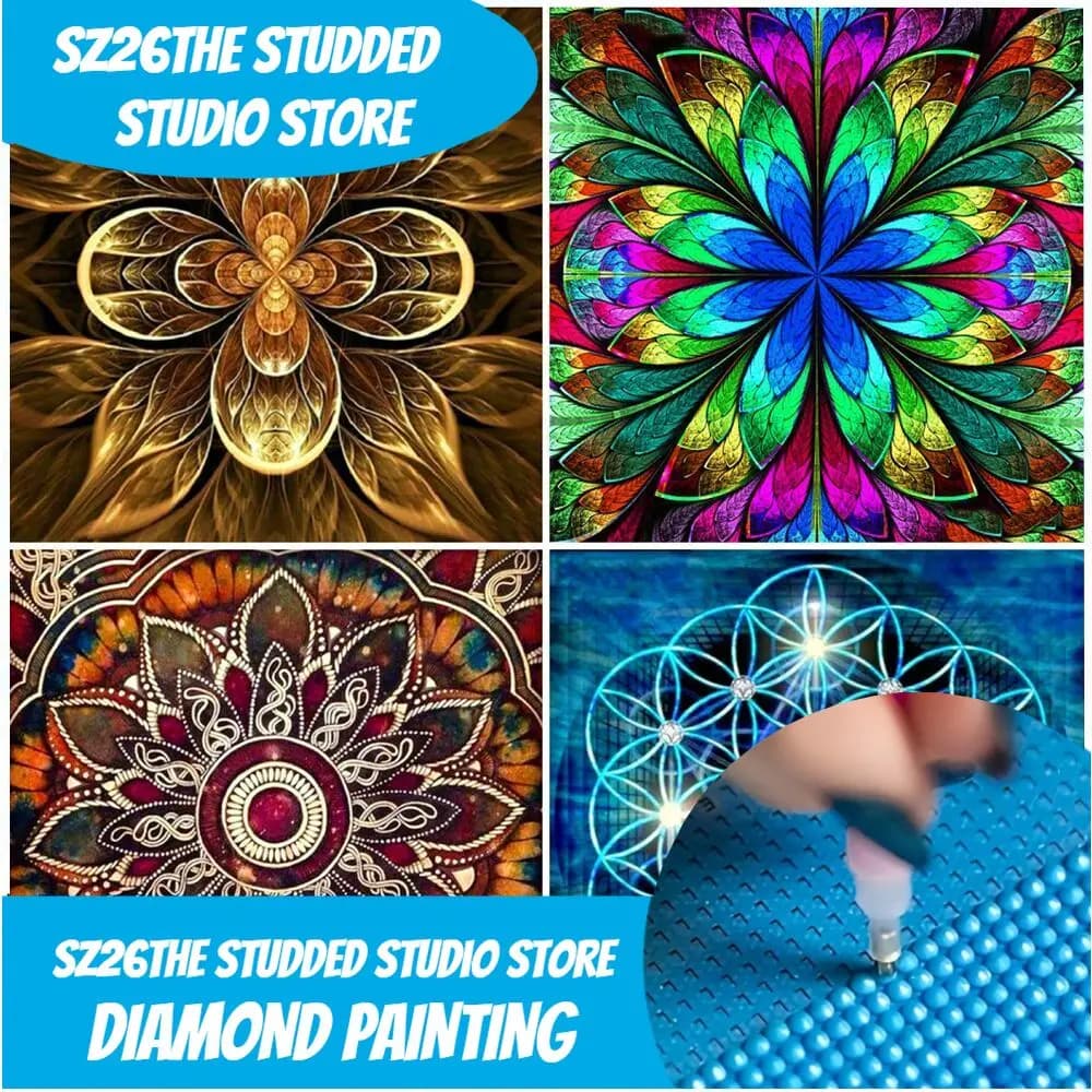 Sz26La pittura diamante fiore tempestato Mandala strass per mosaico astratto 5D kit completo ricamo fai da te decorazioni per la casa regalo
