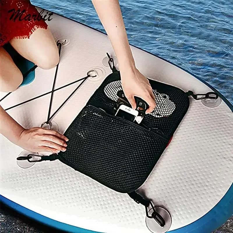 Borsa a rete per tavola da surf SUP Rete per tavola da surf kayak Stoccaggio per surf Borsa per ponte per paddle in piedi Accessori per kayak