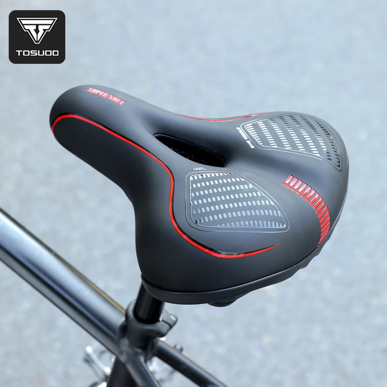 Sella per Bicicletta TOSUOD in PU Morbido, Traspirante e Impermeabile, Ergonomica e Confortevole per MTB e Bici da Strada