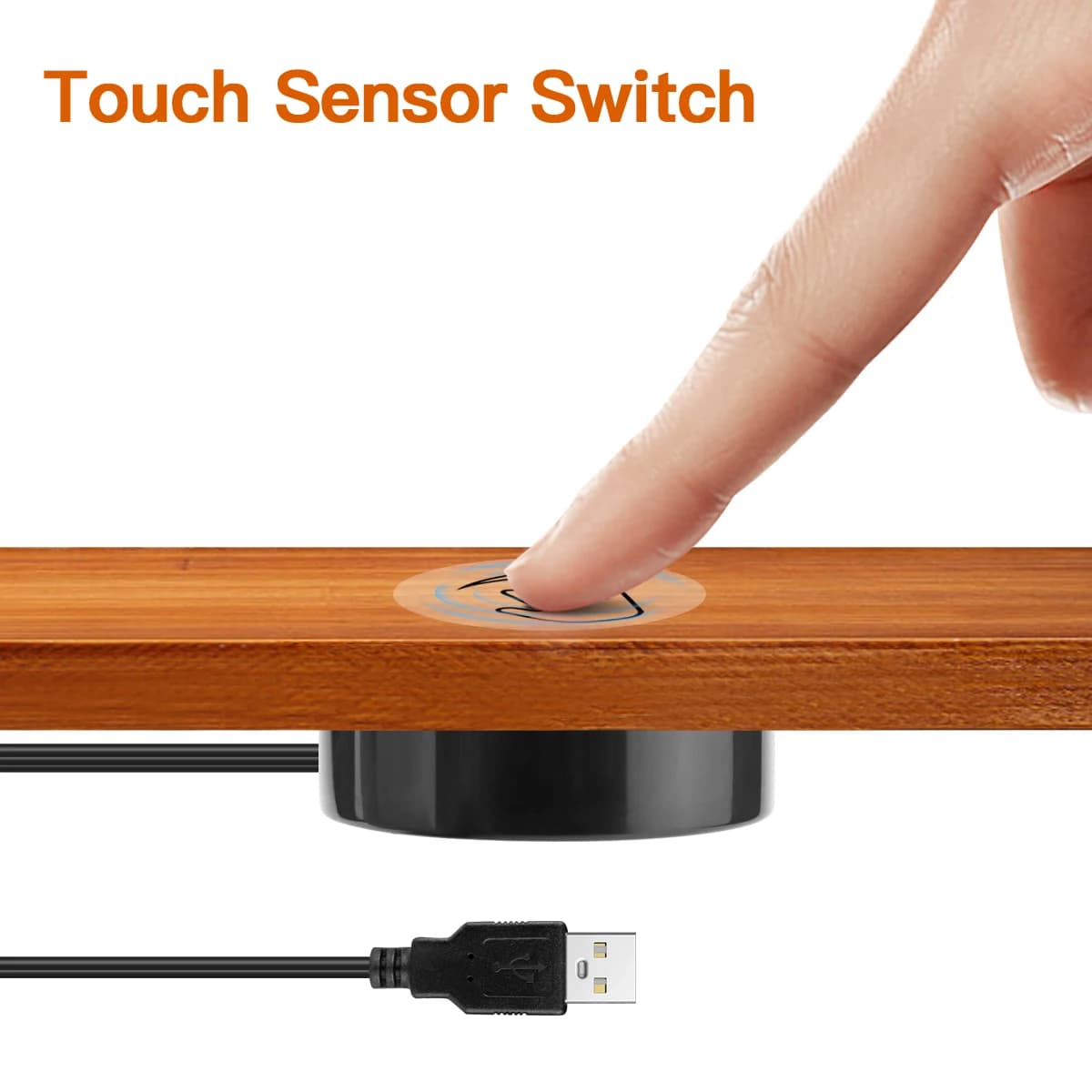 Interruttore di controllo del sensore tattile in legno penetrabile USB 5V da 20 mm Interruttore della luce a LED per la luce di striscia LED Smart Home