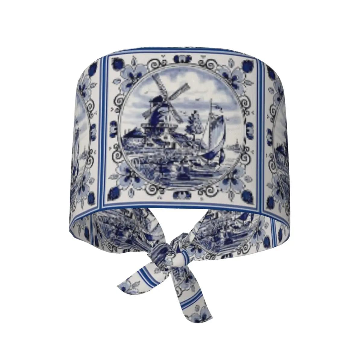 Cappello Chirurgico Vintage con Stampa Mulino a Vento Delft Blu Olandese, Berretto da Lavoro per Dottori, Cappello Unisex Regolabile per Infermieri e Dentisti