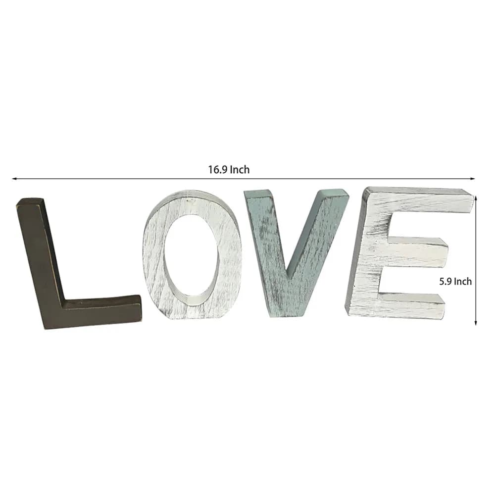Insegna in Legno Rustica con Scritta 'Love', Decorazione Autoportante per Casa, Matrimonio, Caminetto e Tavolo