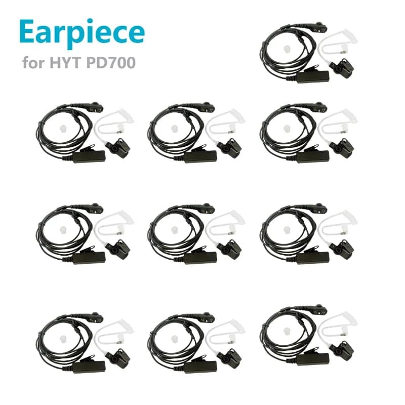 10pc Tubo D'aria Auricolare Auricolare Microfono per Hytera HYT PD700 PD700G PD702 PD705 PD780 PD780G PD782 PD790EX PT580H Radio Walkie Talkie