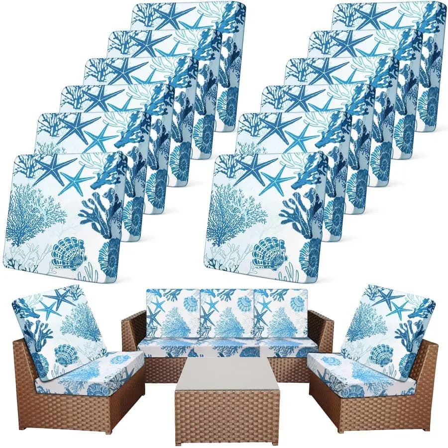 Set of 12 Covers for Patio, Elasticized Covers for Outdoor Sofas, Substitute Sheets for Chairs and Armchairs for Veranda and Garden