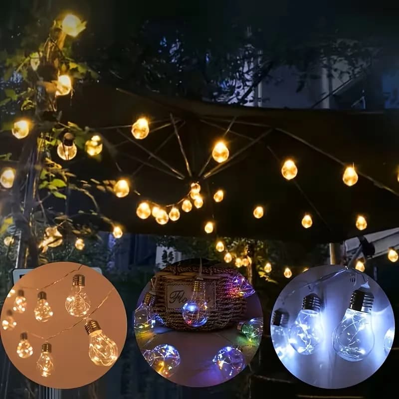 Luci a stringa a LED trasparenti, luci fatate impermeabili bianco caldo/bianco freddo/multicolore, lampada decorativa per patio e giardino esterno