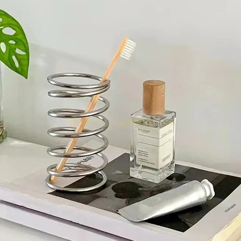 Porta spazzolino in metallo Supporto per spazzolino da trucco per organizzatori da cucina per bagno, facile da installare e pulire la vendita superiore