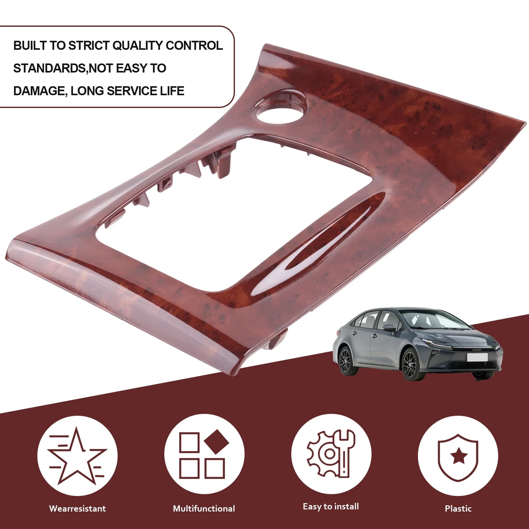 Decorative cover for car console change panel for Toyota Corolla 2003-2006, storage box position