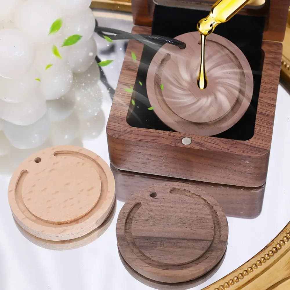 Diffusore di oli essenziali di noce in legno profumato espandito lentamente volatile Diffusore montato su auto fai-da-te