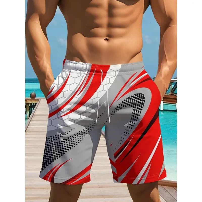Pantaloni casual da uomo, pantaloncini da spiaggia stampati, perfetti per le uscite estive e le feste in spiaggia.