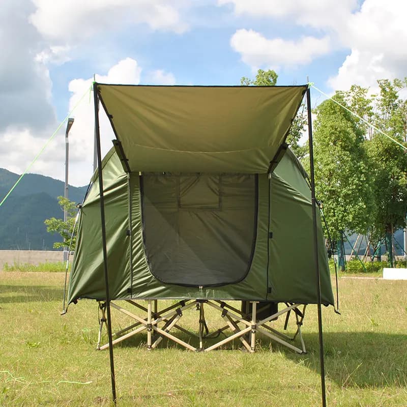 Single bed curtain with extended tent and 1 pair of poles for curtain, 1 room 1 corridor, anti-slip, NOT INCLUDED