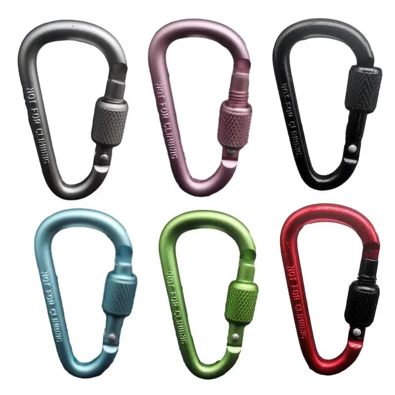 1PC Aluminum Alloy Keychain Mosque With Safety Buckle With Climb Button Lock Mosque shaped by D camping hiking hook multi colors