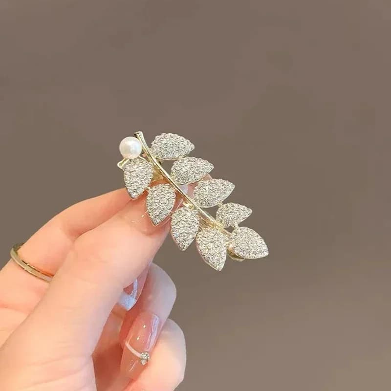 Elegante Fermaglio per Capelli con Perle e Strass a Forma di Spiga, Clip per Frangia Laterale da Donna, Accessori per Capelli alla Moda in Stile Coreano