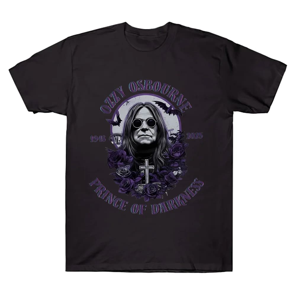 T-shirt Rip Ozzy Osbourne in Memory of 1948-2025 Camicia Ozzy Osbourne Graphic Tee Gothic Rock Fan Gift Summer Cotton Clothes Tops