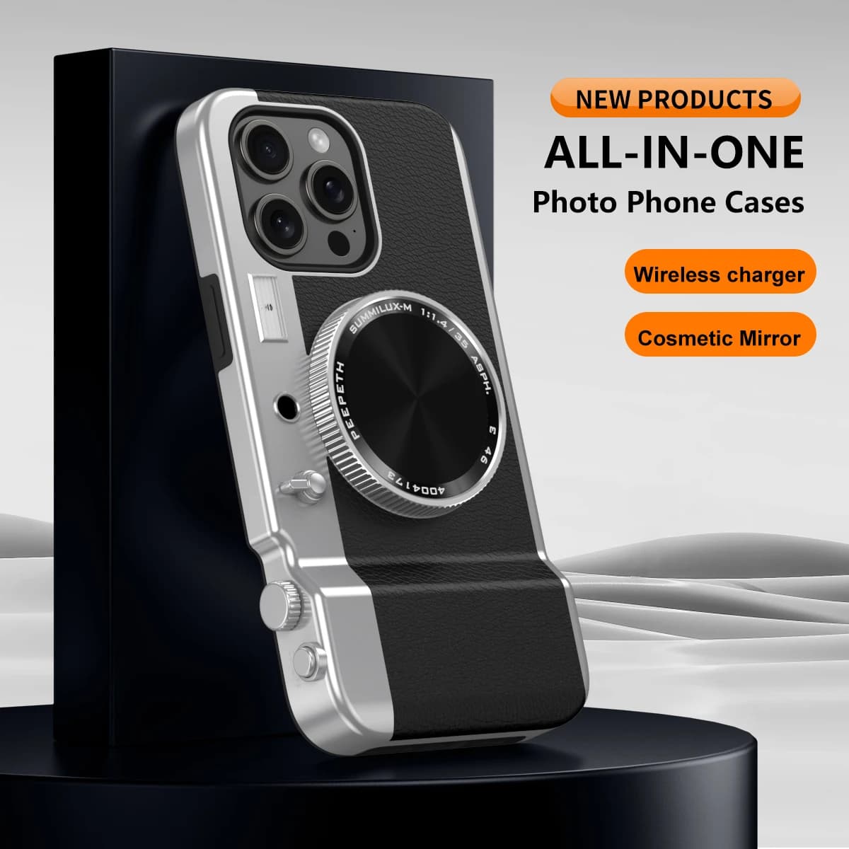 Custodia per telefono con fotocamera con aspirazione magnetica a specchio integrato 3D di lusso per iPhone 15 14 13 12 11 Pro Max Cover Bluetooth multifunzionale