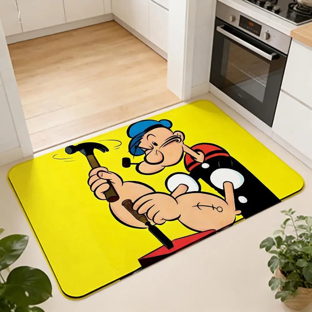 Tappetino da pavimento ANIME P-Popeye the Sailor, tappetino assorbente, tappeto antiscivolo per l'ingresso, per bagni, toilette e servizi igienici