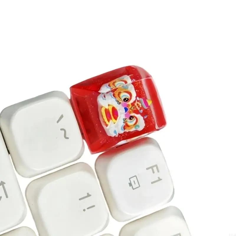 2026 New Resin Keycap with Dragon Dance Inlay Translucents for Mechanical Keyboards