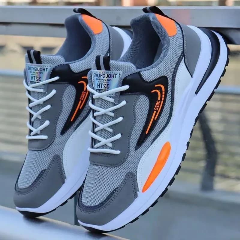 2025 Men's casual shoes Fashionable breathable sporty wear-resistant racing shoes Training tennis shoes for outdoor walks