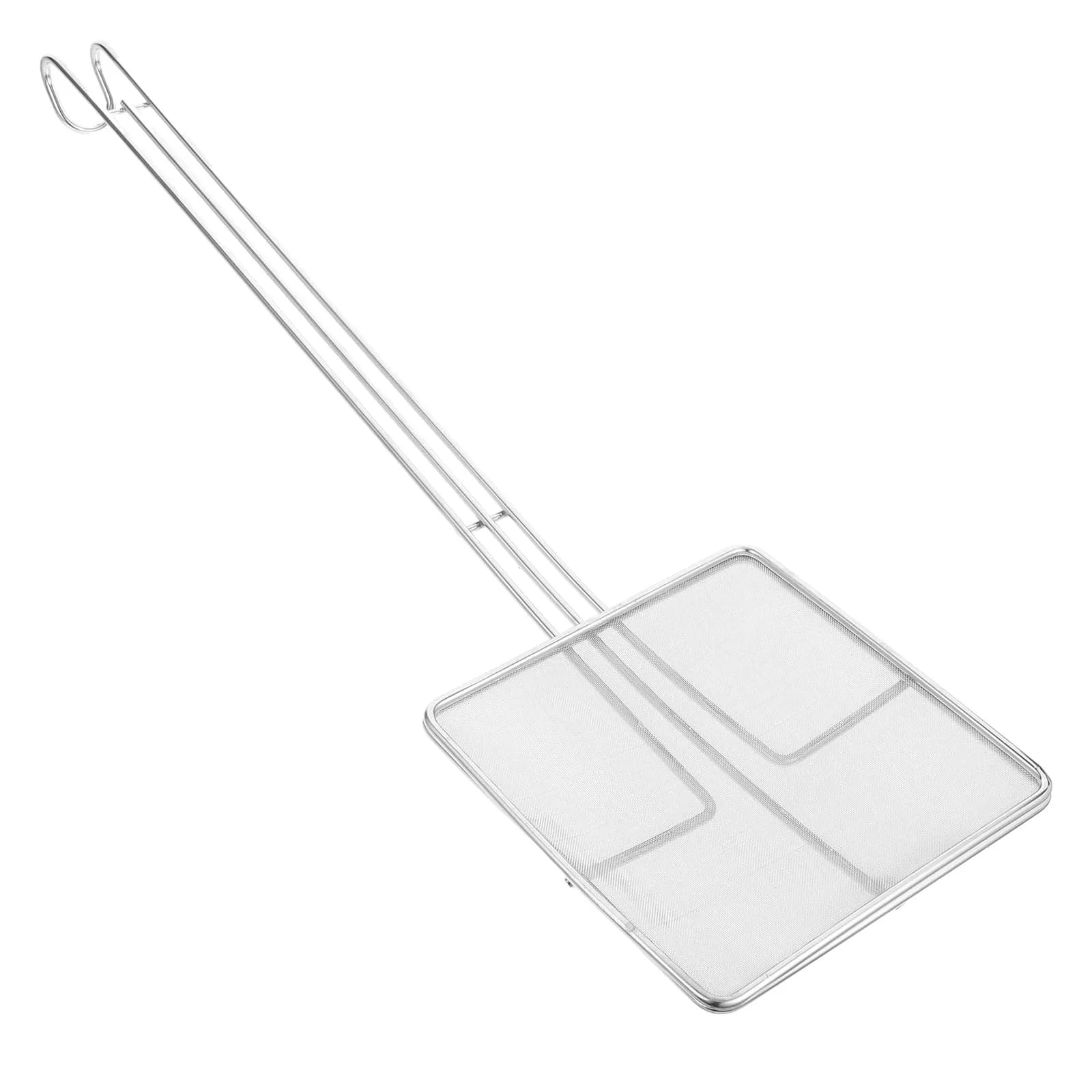 Stainless Steel Square Oil Skimmer Fine Mesh Filter Frying Pan Strainer Fryer Skimmer Cooking Kitchen Utensil Reusable Mesh
