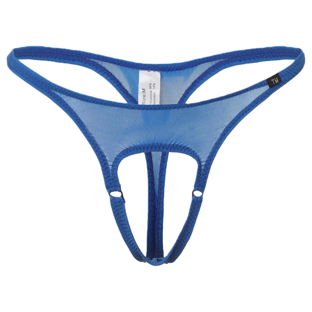 Intimo Maschile Traspirante Sexy con Elastico Sottile, Apertura Frontale, Vita Bassa, G-string Esotico, Perizoma Sissy