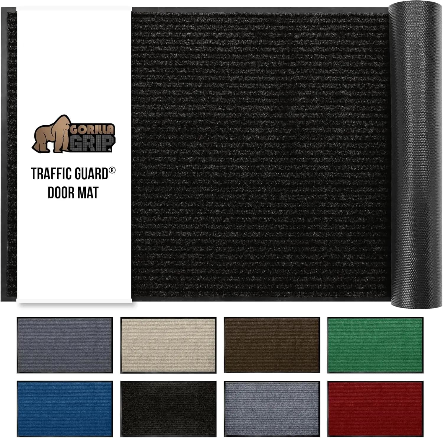 Waterproof and Resistant Door Mat, 72x48, Low Profile Entry Mat for High Traffic Areas, Black