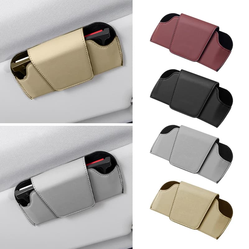 Custodia per occhiali da sole per visiera parasole per auto