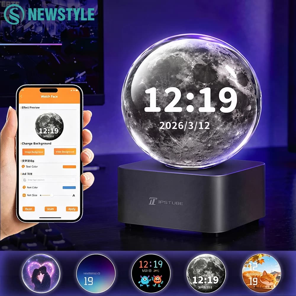 Smart Digital Photo Frame Clock Ornament Mood Clock Night Light DIY High-Definition Image Display for Desktop Decor Festive Gift
