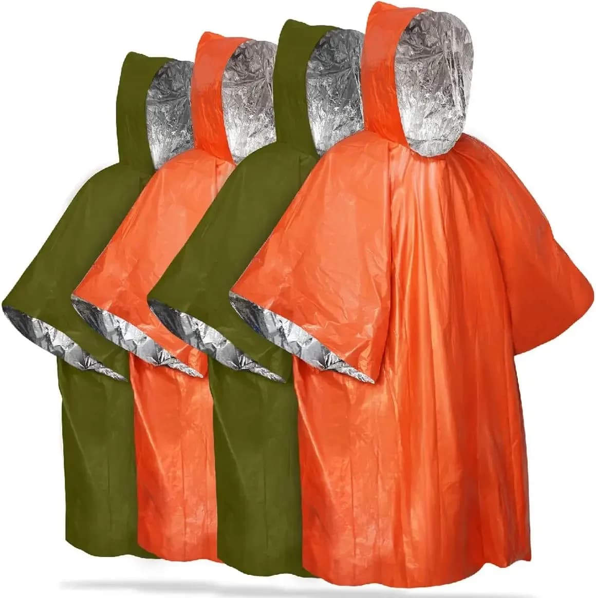 Coperta Termica di Emergenza, Poncho Riflettente Leggero e Compatto, Impermeabile per Sopravvivenza, Campeggio, Escursionismo, Primo Soccorso