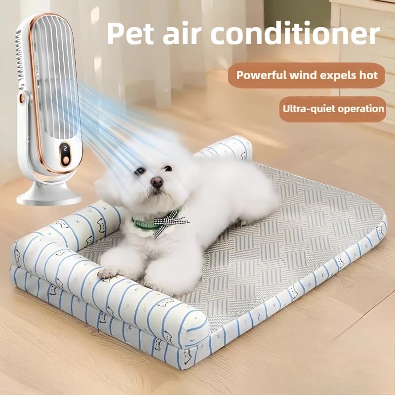 Piccolo ventilatore portatile per animali domestici USB ricaricabile per cani e gatti Mini ventilatore elettrico Artefatto di raffreddamento Forniture per animali domestici ad aria fredda estiva