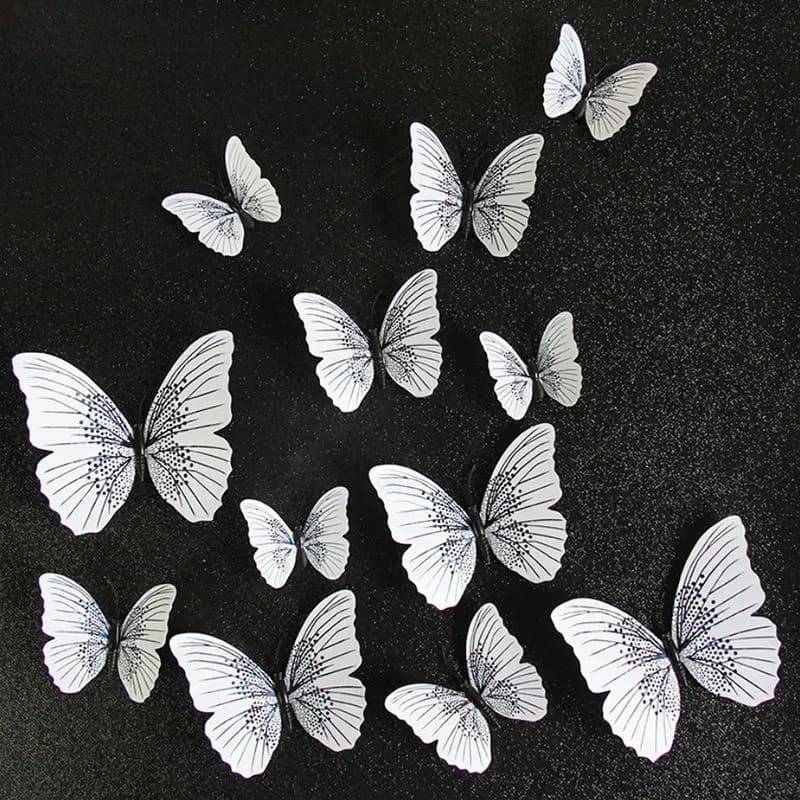 Simulazione Adesivi murali farfalla stereo tinta unita Adesivi magnetici creativi per decorazioni per frigorifero Decalcomanie per feste per banchetti nuziali