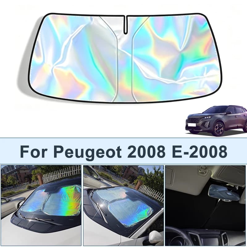 Parasole pieghevole per parabrezza anteriore per Peugeot 2008 E-2008 Copertura protettiva solare riflettente UV Accessori interni per auto