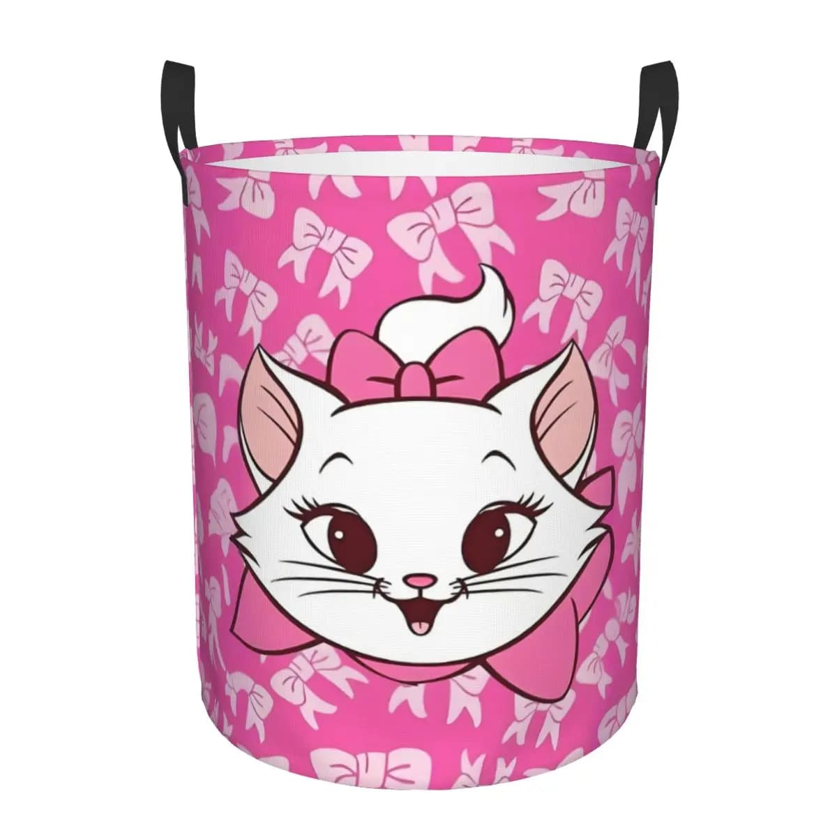 Marie Cat Anime Laundry Basket Foldable Kawaii Cartoon Clothes Hamper for Baby Kids Toys Storage Bin