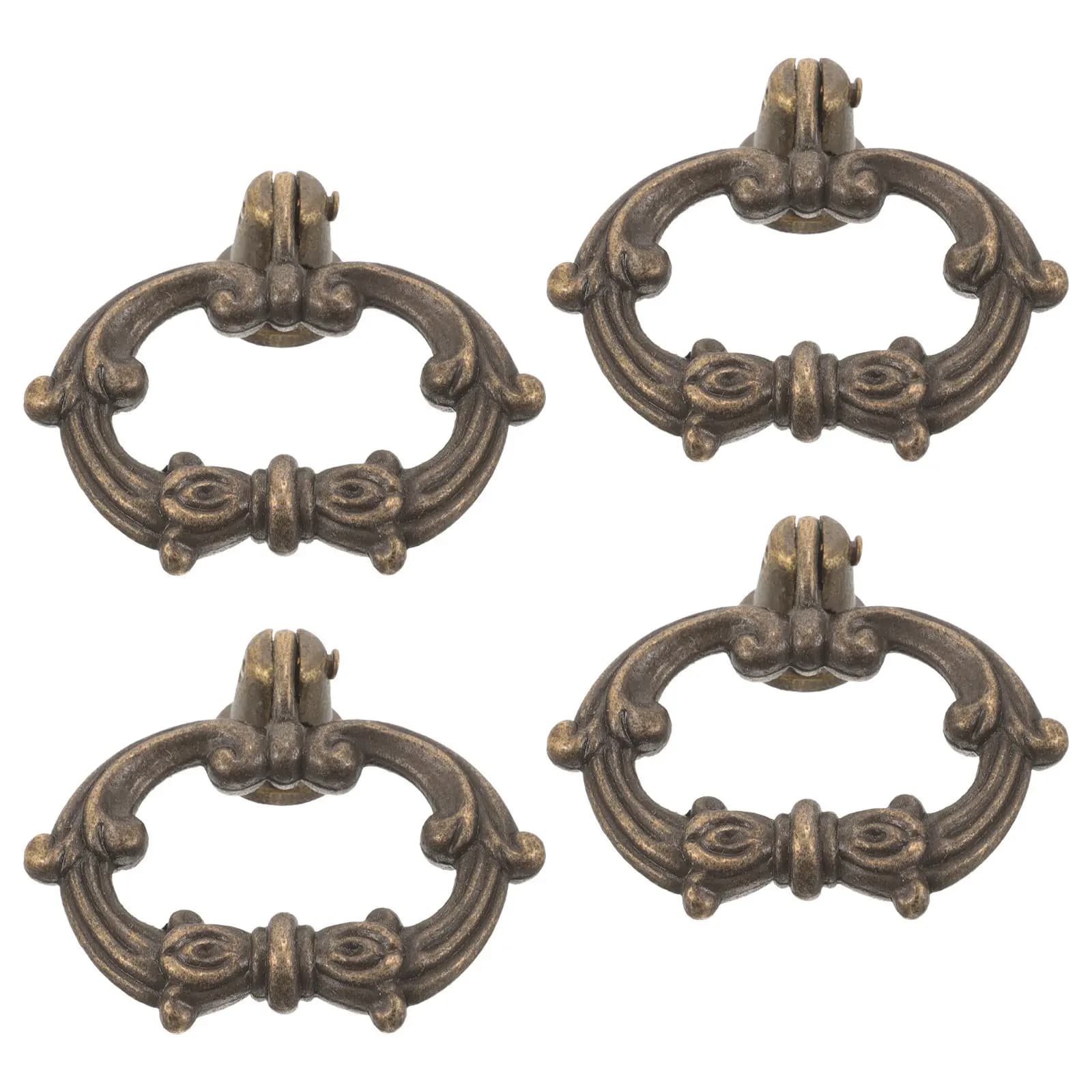 Set di 4 Maniglie Vintage in Lega di Zinco per Cassetti e Armadietti, Stile Gioielleria, Ideali come Maniglie per Scatole Regalo